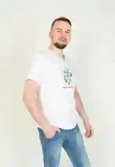Белый milena21 Футболка мужская "Кубик"