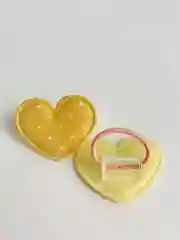 Желтый резиночки тканевые для маленьких хвостиков, сердечко, 2 шт