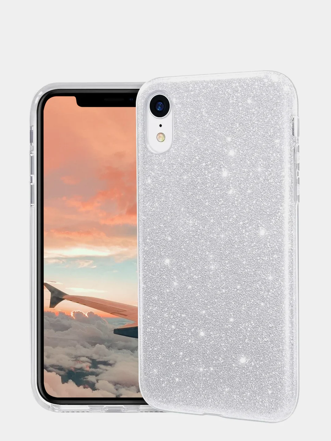 Чехол сияющий для iPhone XR силиконовый