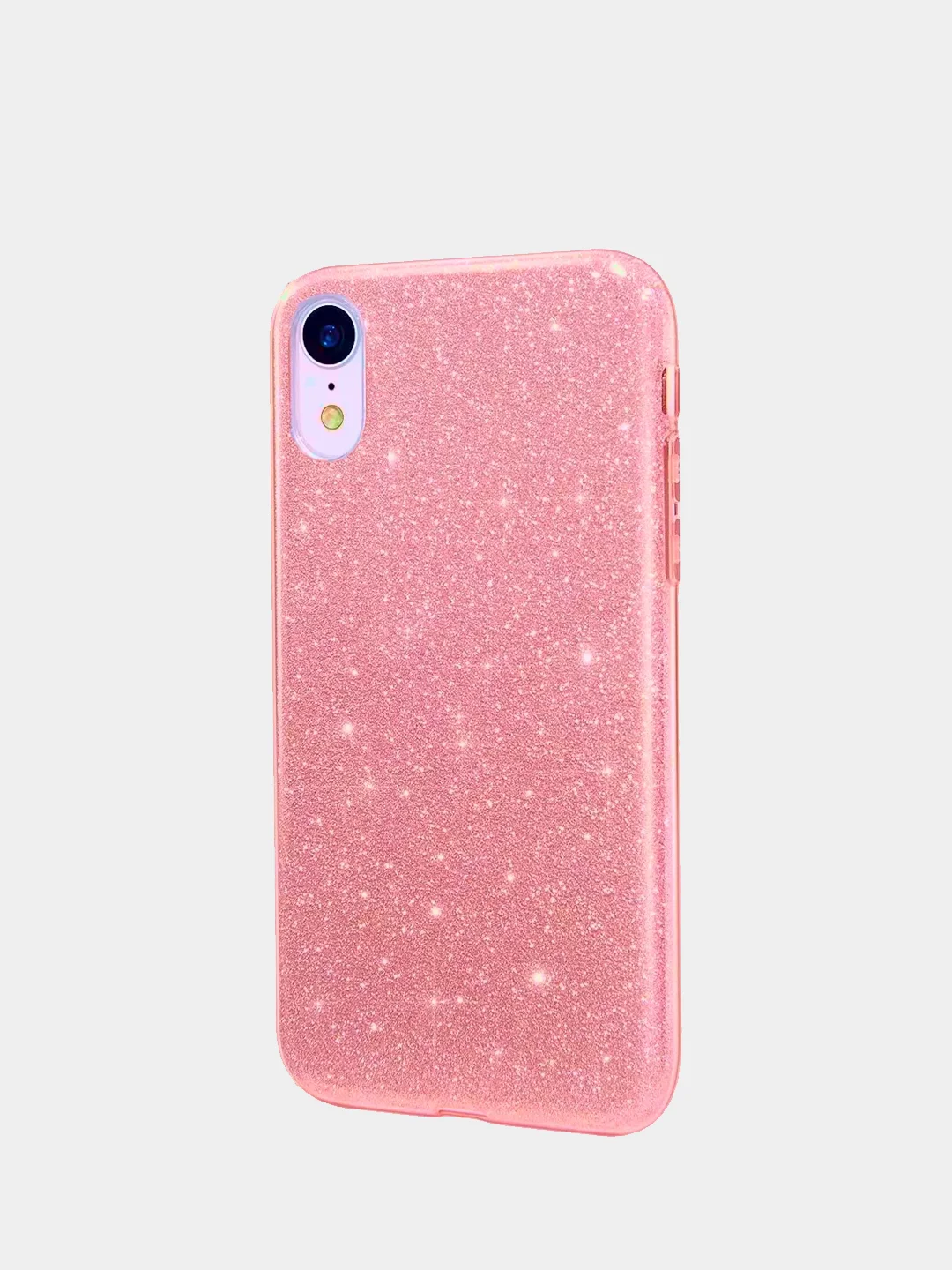 Розовый чехол сияющий для iPhone XR силиконовый