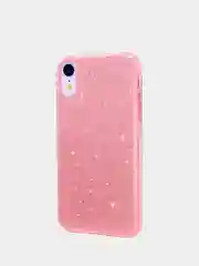 Розовый чехол сияющий для iPhone XR силиконовый