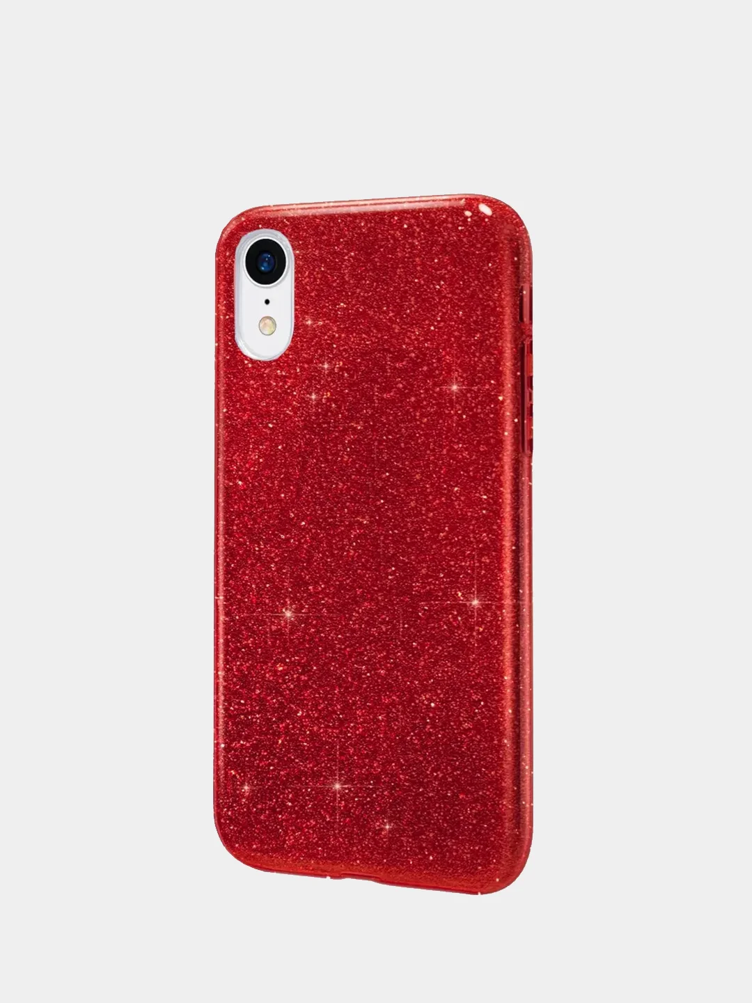 Красный чехол сияющий для iPhone XR силиконовый