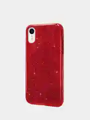 Красный чехол сияющий для iPhone XR силиконовый