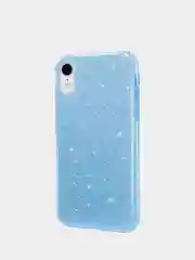 Голубой чехол сияющий для iPhone XR силиконовый