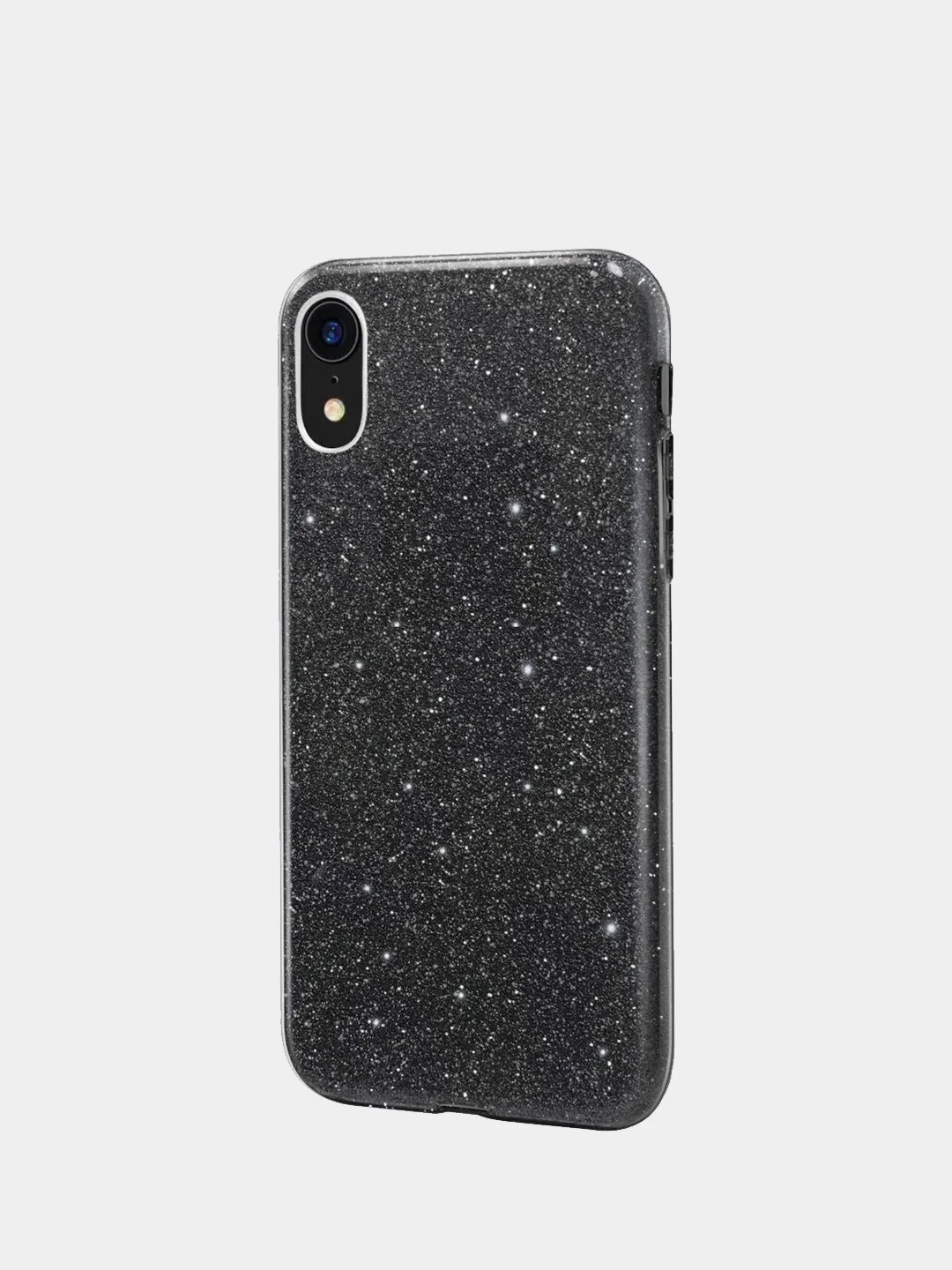 Черный чехол сияющий для iPhone XR силиконовый