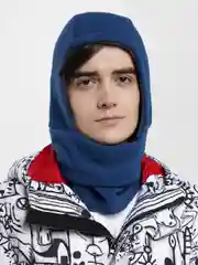 Синий флисовая балаклава для зимних видов спорта с мехом