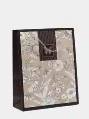 Шоколадный подарочный пакет бумажный с глиттером 26*32*10см