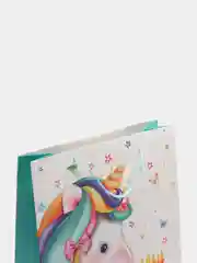 Коралловый меланж подарочный пакет бумажный с глиттером 26*32*10см