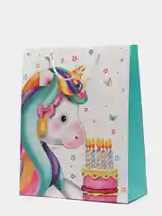 Коралловый меланж подарочный пакет бумажный с глиттером 26*32*10см