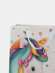 Коралловый меланж подарочный пакет бумажный с глиттером 26*32*10см