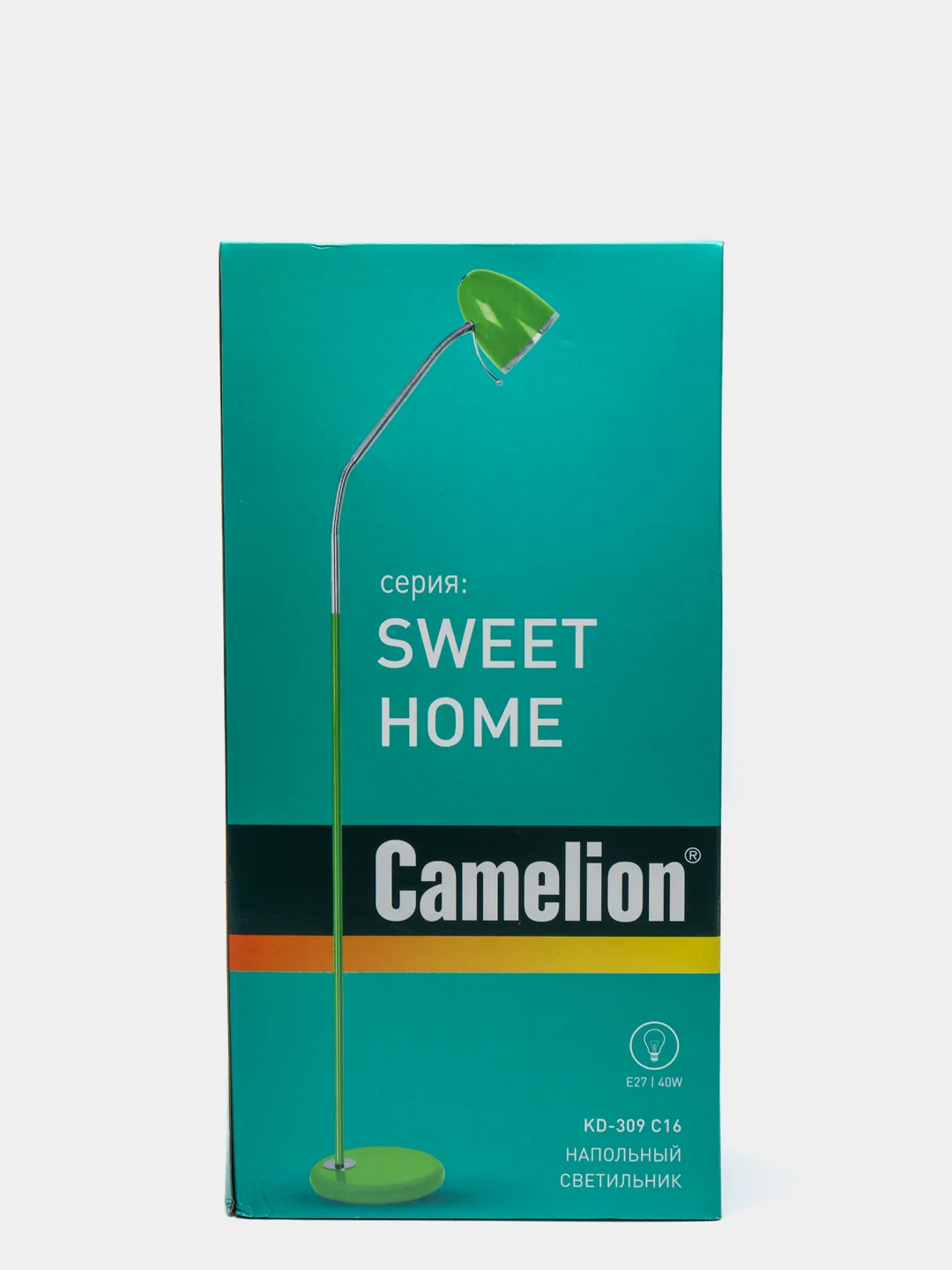 Светильник напольный Camelion KD-309, C16 светло-зелёный, 230V, 40W, E27