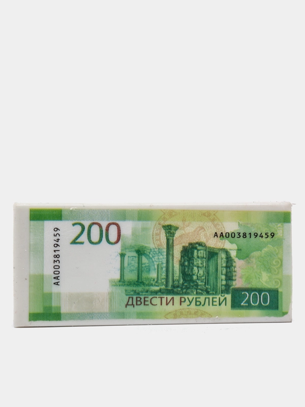 Ластик ArtSpace "Рубль", прямоугольный, термопластичная резина, ассорти, 68*30*7мм