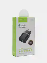 Черный сетевое зарядное устройство HOCO C12Q, QC3.0, до 3A, 18W