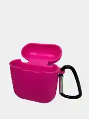 Тёмно-розовый силиконовый чехол для беспроводных наушников AirPods 1, AirPods 2