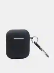 Черный силиконовый чехол для беспроводных наушников AirPods 1, AirPods 2