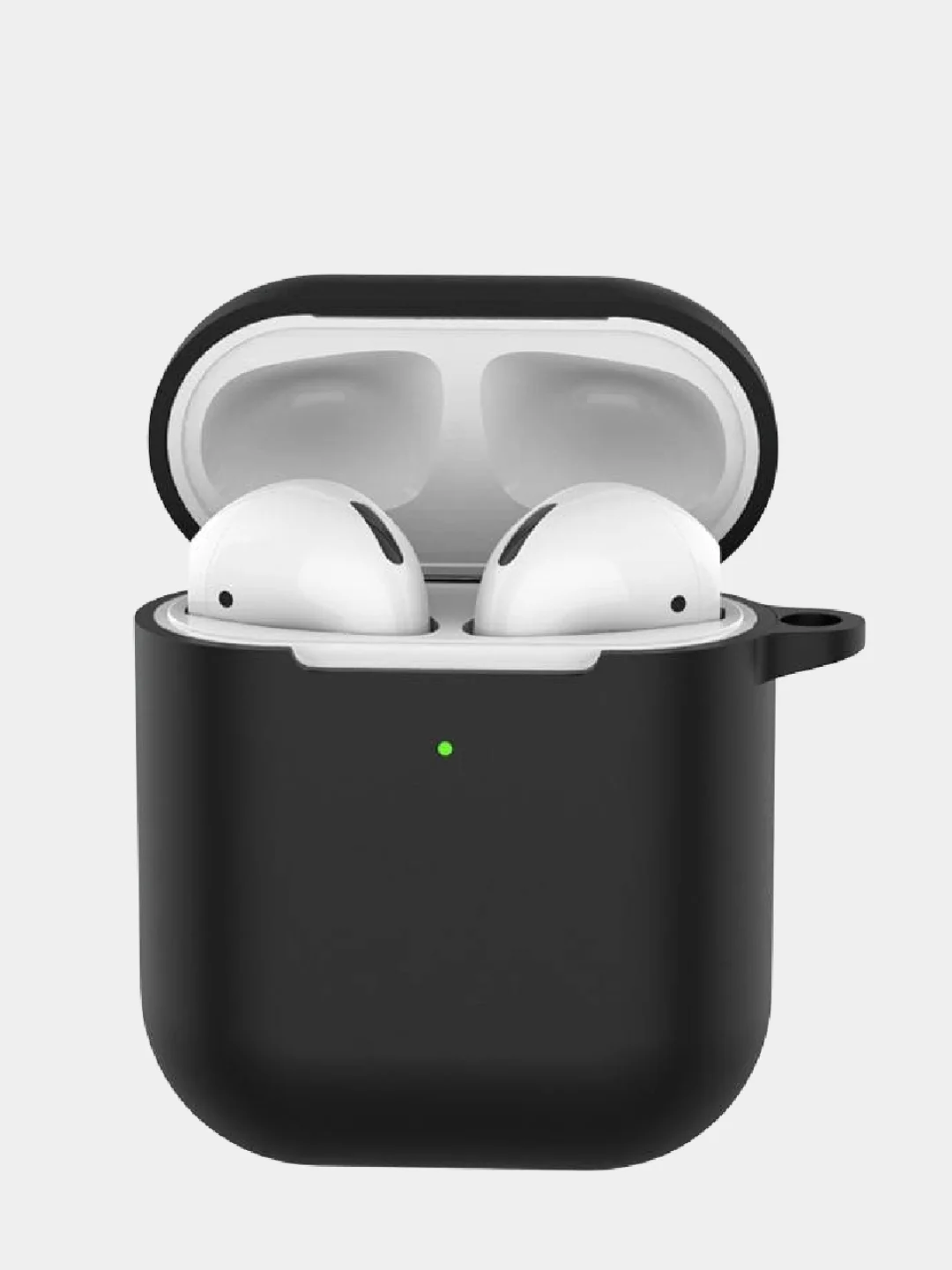Черный силиконовый чехол для беспроводных наушников AirPods 1, AirPods 2