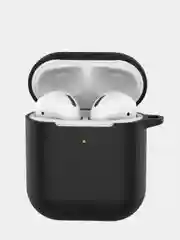 Черный силиконовый чехол для беспроводных наушников AirPods 1, AirPods 2