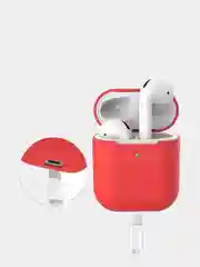 Красный силиконовый чехол для беспроводных наушников AirPods 1, AirPods 2
