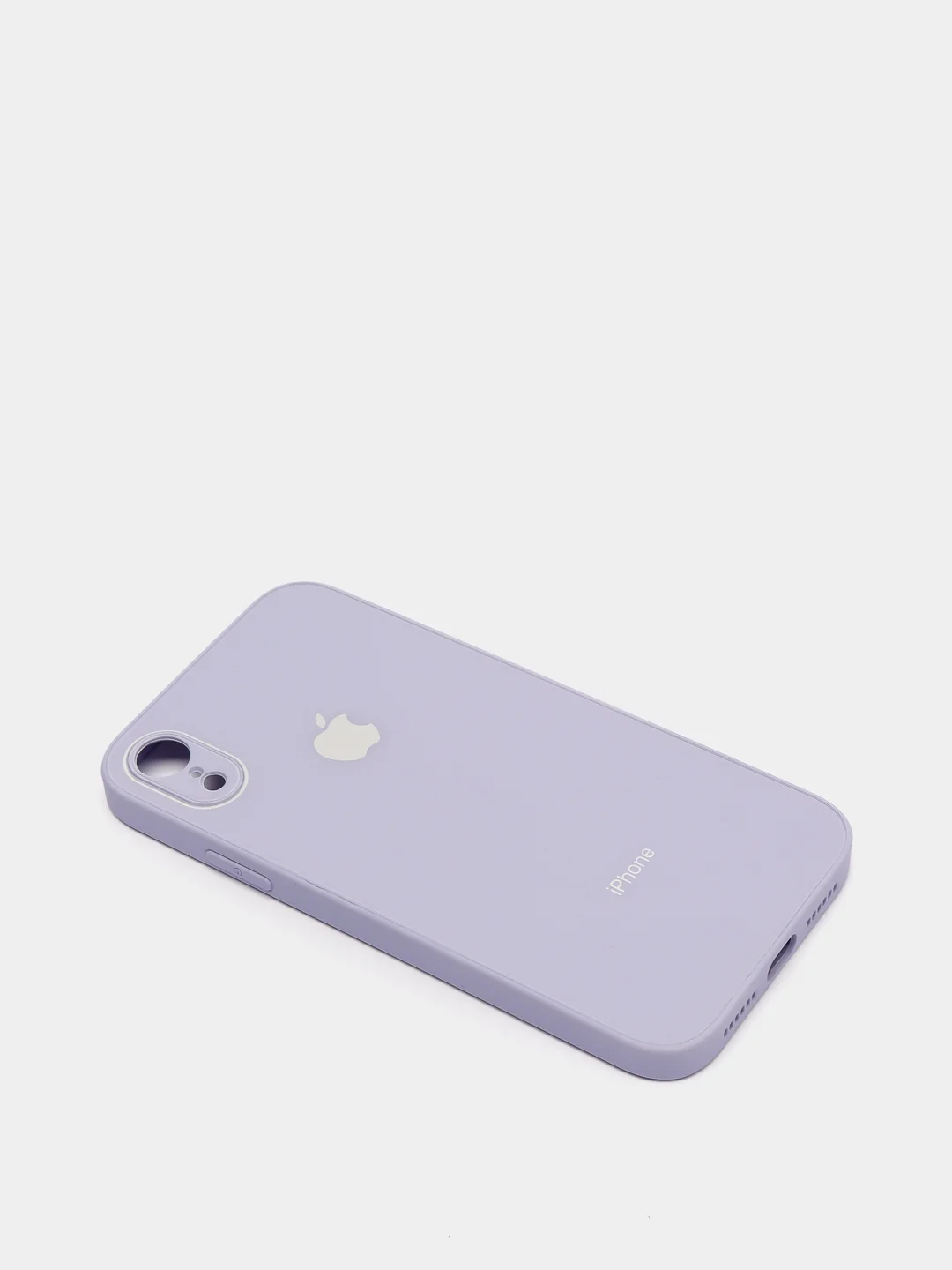Лавандовый чехол для iPhone XR, силиконовый, со стеклянной панелью