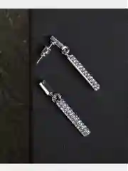 Серебряный серьги висячие, со стразами, вечерние