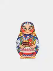 Синий меланж доска разделочная сувенирная "Матрёшка", 4 варианта