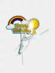 Топперы на торт "Happy birthday", с ленточкой