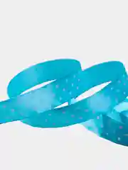 Голубой лента атласная "Горошек", 15 мм