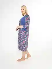 Красный milena21 Халат домашний "Татьяна" на молнии, большие размеры