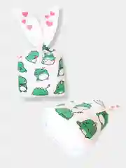 Зеленый пакет для упаковки подарка Дед Мороз, Новый год/ подарочный пакет/ мешочек/пакет с ушками