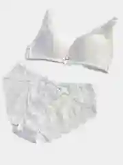 Белый комплект нижнего белья женский, кружевной