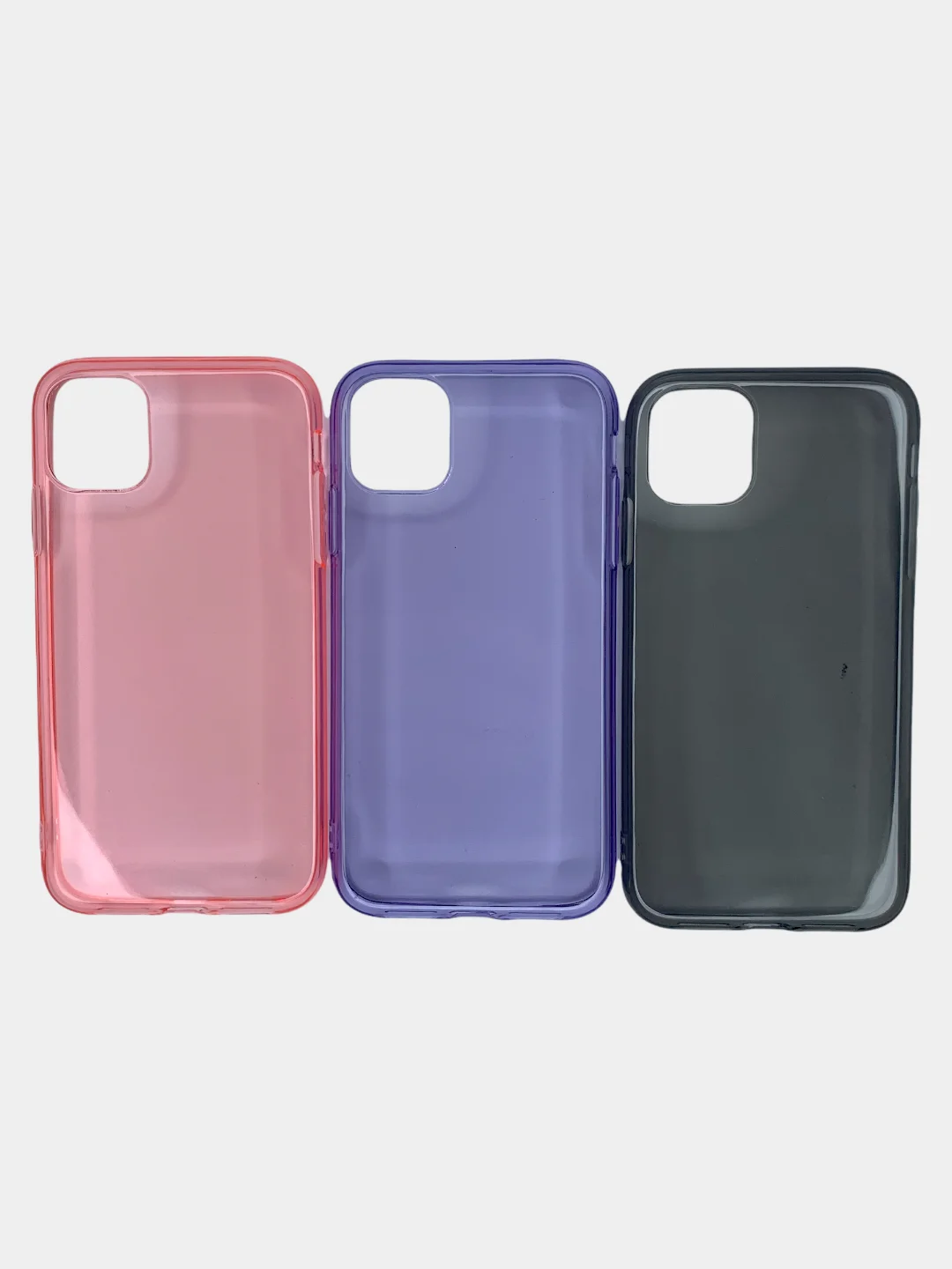 Чехол на iPhone 7/8,XR,11,12, силиконовый полупрозрачный, 3 цвета