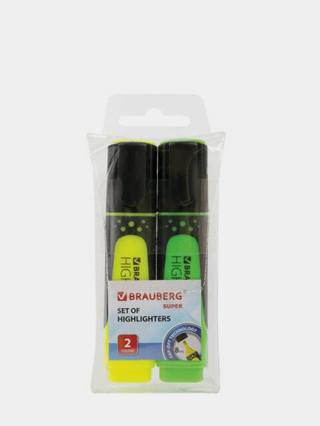 Зеленый набор текстовыделителей "SUPER", BRAUBERG 2 штуки