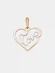Подвес сердце в золоте с надписью LOVE