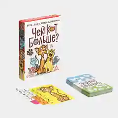 Настольная развивающая игра "Чей кот больше?", 36 карточек