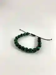 Браслет из натуральных камней: Кошачий глаз зеленый Handmade, плетенный, 10 мм
