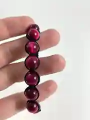 Браслет из натуральных камней: Кошачий глаз вишневый Handmade, плетенный, 10 мм