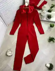 Коричневый тёплый комбинезон женский, флисовый, с ушками