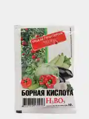 Борная кислота 10 г удобрение, стимулятор плодоношения (томаты, огурцы, овощи, ягоды)