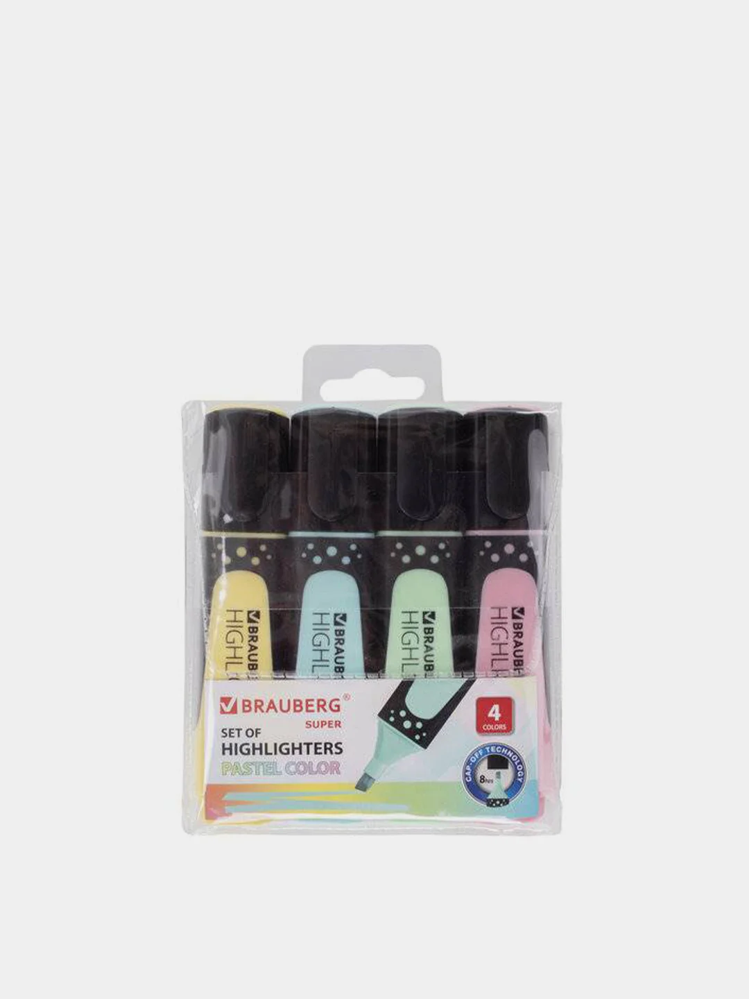Набор текстовыделителей "SUPER PASTEL", BRAUBERG 4 штуки