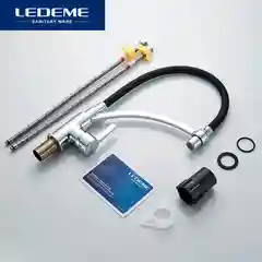 Смеситель для кухни LEDEME из латуни 2 режима подачи воды гибкий излив