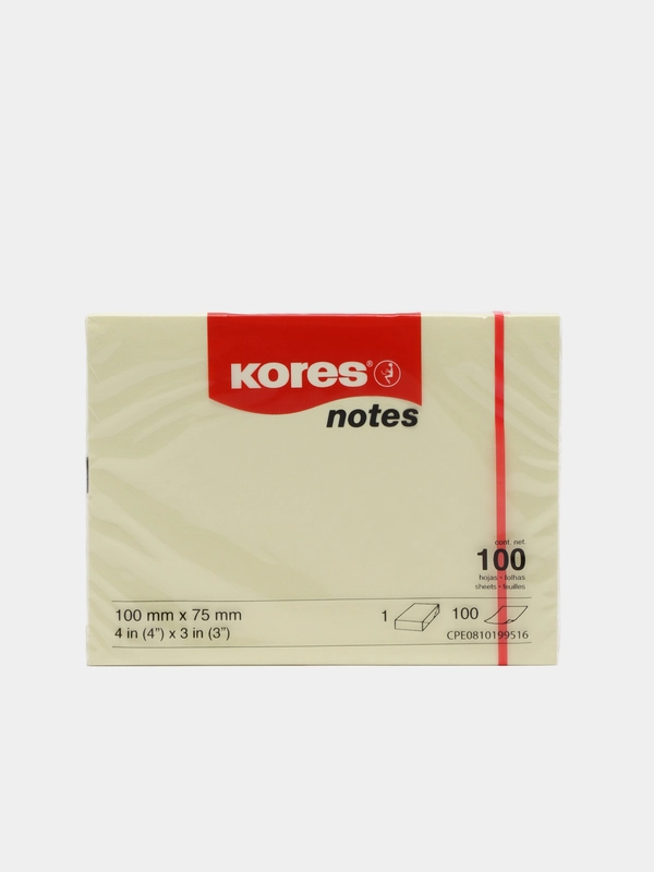 Стикеры Kores 100x75 мм пастельные желтые