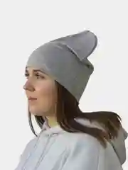 Серый меланж шапка женская