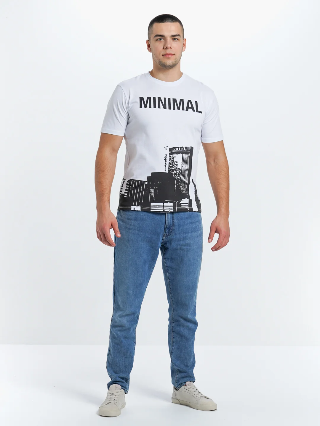 Белый футболка MINIMAL Белый
