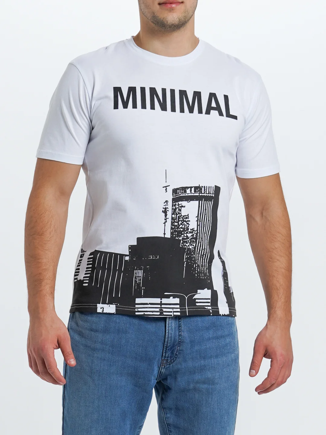 Белый футболка MINIMAL Белый
