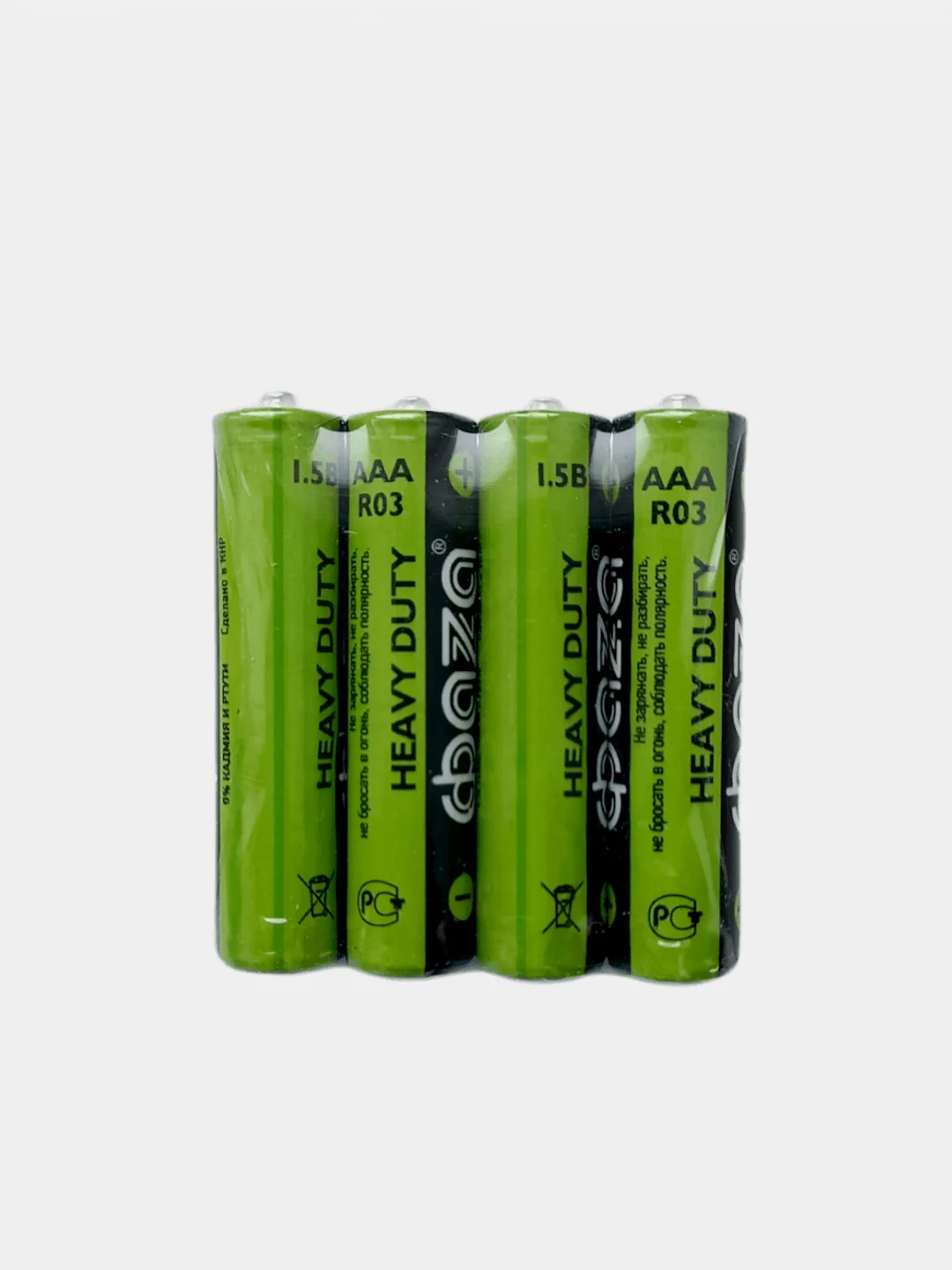 Батарейки Фаза Heavy Duty тип ААА R03, мизинчиковые, 4 штуки
