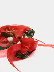 Красный пакет подарочный из органзы (мешочек) на завязках