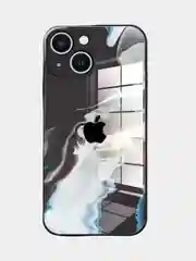 Черный чехол для iPhone 12, 13, Pro, Pro Max силиконовый "Акварель"