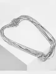 Серебряный цепочка плоская женская на шею