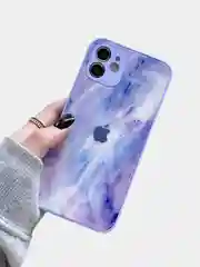 Лавандовый чехол для iPhone 12, 13, Pro, Pro Max силиконовый "Космос"