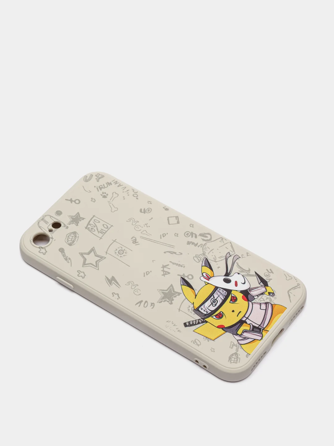 Серебряный чехол силиконовый Pokemon "Пикачу" для iPhone 7/8 Plus/XS/XR/SE Max/11/12 Pro Max/13